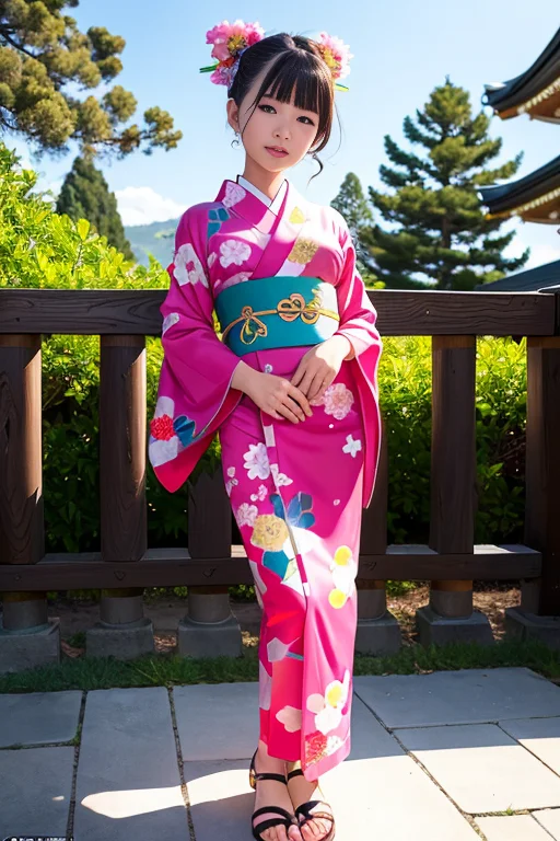 Neko Girl, Kimono1.4, Sits At An Ancient Temple,masterpiece,...