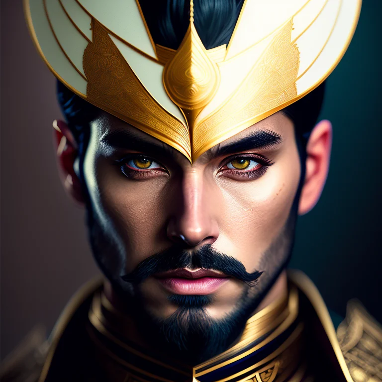 Artificial-journey Style Portrait Of Beautiful Male Dark Mag...