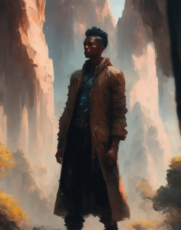 Environment Landscape Art, A Painting Of A Character Standin...