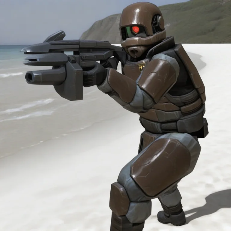 Hl2ar,assault Rifle, H1marine,human,armor,helmet,one-eye Vis...