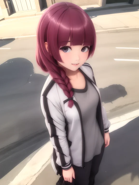 1girl, Solo, Kikuri Hiroi Stainding On The Street, Full Body...