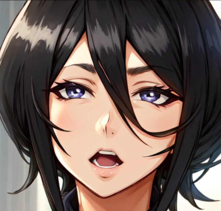 Best Quality, 1girl, Solo, Portrait, Rukia, Short Hair, Open...