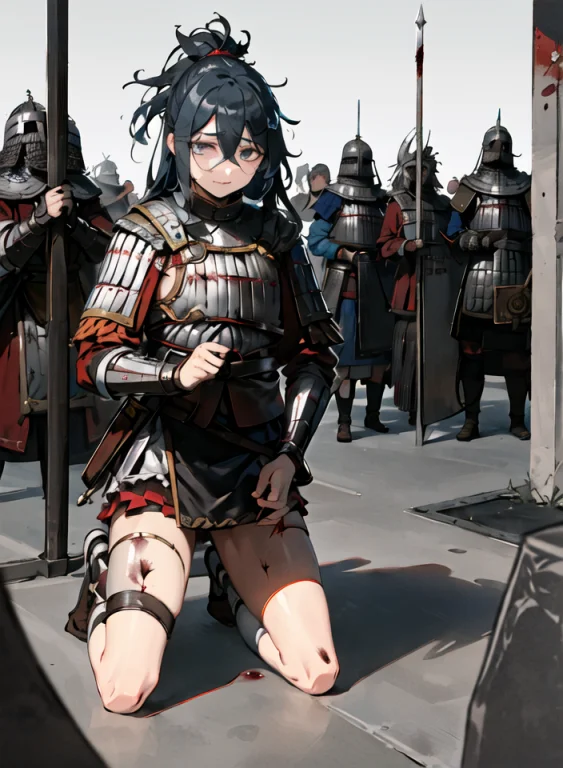 Kneeling1.5, Solo, Scale Armor, Wh Chi Armor, Masterpiece1.1...