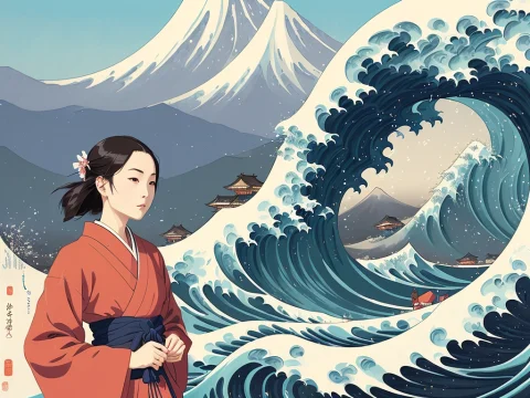 16yo Chinese Girl, Portrait Of A Woman Standing, Japanise Ki... — Stable Diffusion AI Prompt: 16yo Chinese girl, portrait of a woman standing, japanise kimono, geysha style,...