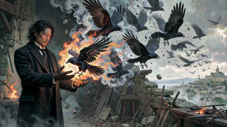 A 169 Dark Fantasy Surrealist Illustration. On The Left Side...