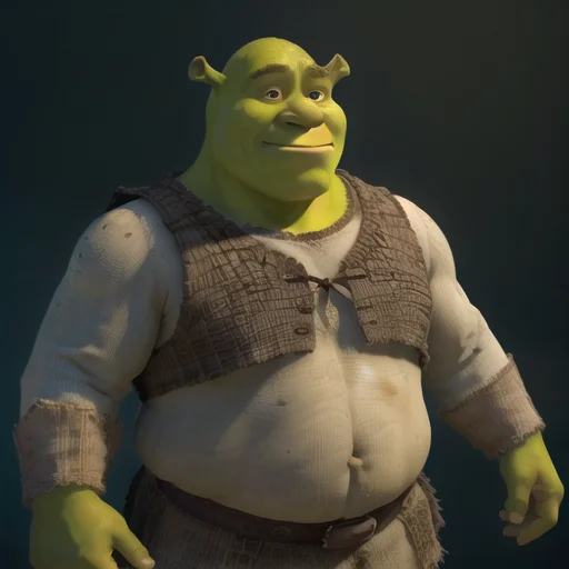 Lorashrek0.5 Shrek As 1boy, Handsome, Bulk, Muscilar Posing...