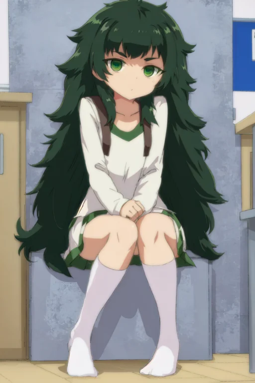 Best Quality, Masterpiece, 1girl, Solo, Maho, Messy Hair, Fu...