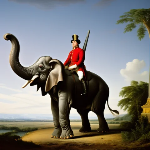 Napoleon Riding A Elephant — Stable Diffusion AI Prompt: Napoleon riding a elephant