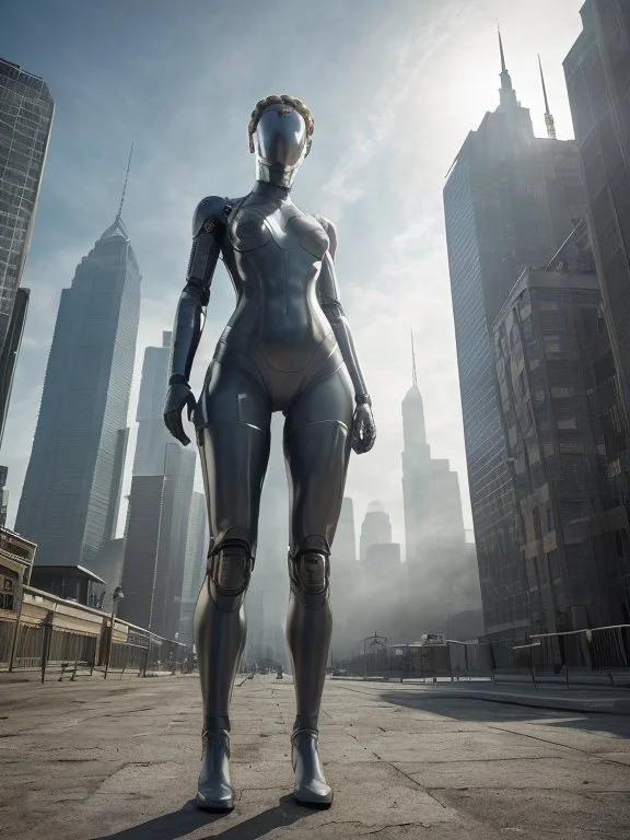Full Shot Body1.4 Photo Of Android Woman On The Moon, Master...