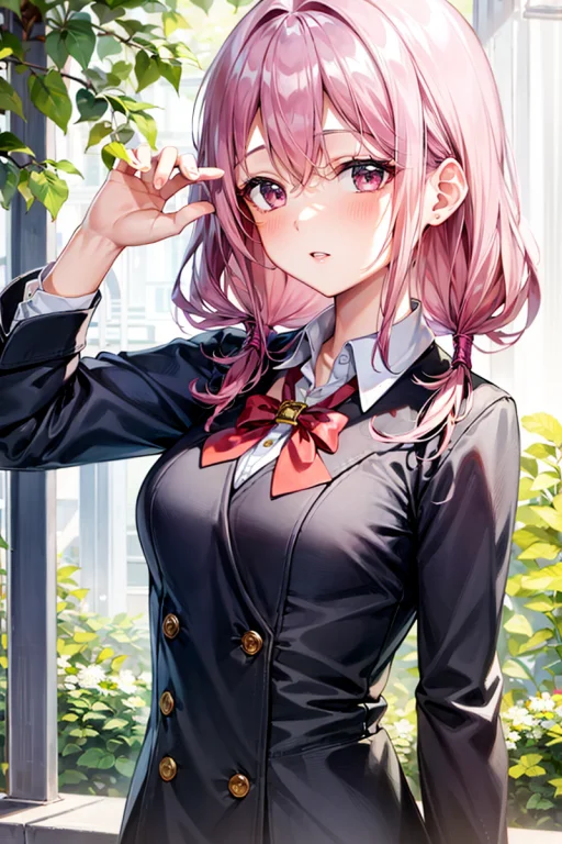 Masterpiece,1girl,solo, Lorainoriv11,pinkhair,school Uniform...