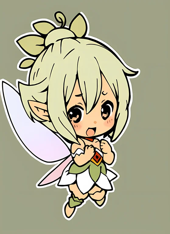 Masterpiece, Best Quality, A Girl, Chibi, Full Body, Green H...