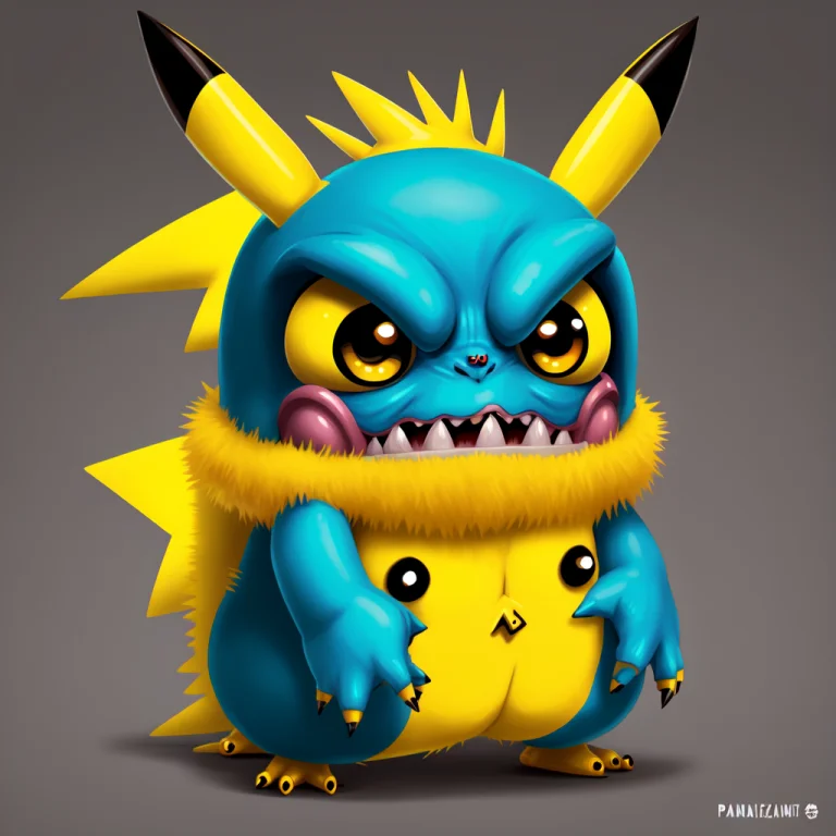 A Fantz Monster Design, Funny, Ultra Detailed, Pikachu Loraf...