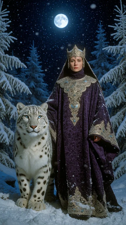 Dcdrkfntsy. Eye-level Medium Shot Of A High Priestess In Her...