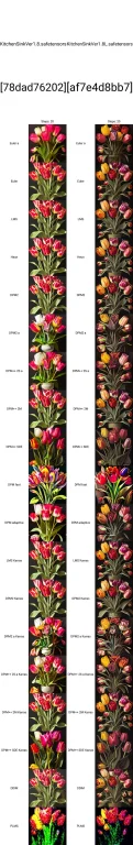 Vivid Detailed King Tulips And Roses Against A Black Backdro...