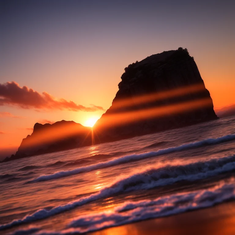 Photo Of A Ultra Realistic Sunset, Dramatic Light, Pale Sunr...
