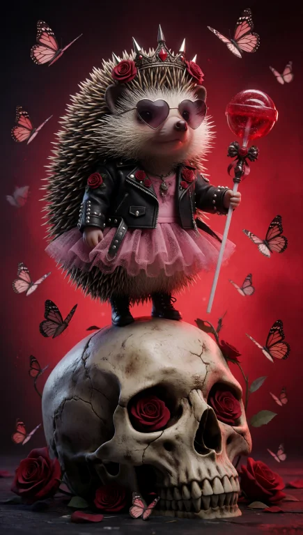 A Photorealistic Image Of A Single Anthropomorphic Hedgehog...