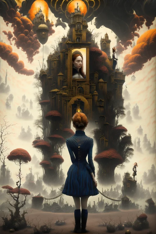 Full Body, Surrealsteampunkai, From Behind1.4, A Girl Standi...