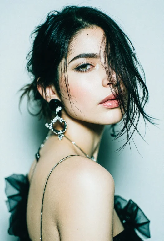 Amazing Beautiful Dark Hair Spanish Female, Amazing Dramatic...