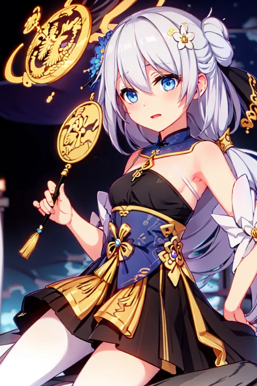 1girl, Solo, Theresaapocalypse,silver Hair,blue Eyes,dress,...