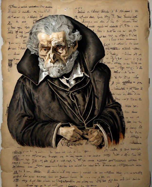 Parchart, A Portrait Of A Grotesque Old Man In A Black Jacke...