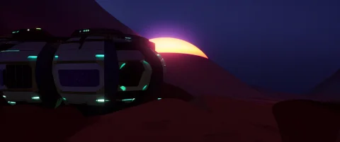 A Futuristic Research Facility On The Sand Of A Desert Plane... — Stable Diffusion AI Prompt: a futuristic research facility on the sand of a desert planet, sand dunes in the...