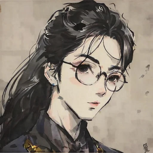 Solo, 1boy, Glasses, Parody, Realistic, Male Focus, Black Ha...