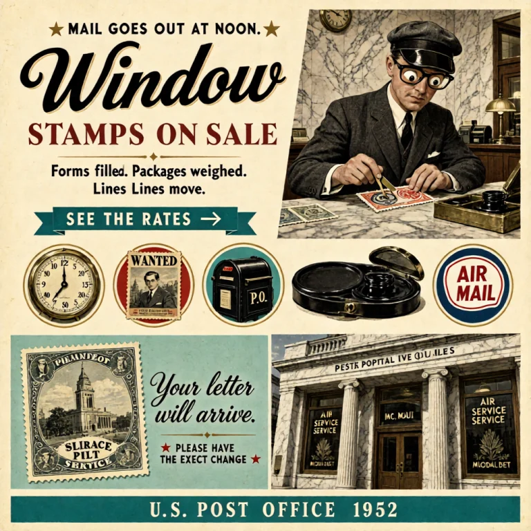 A Retro 1950s Mid-century Postal-service Poster Homepage Her...