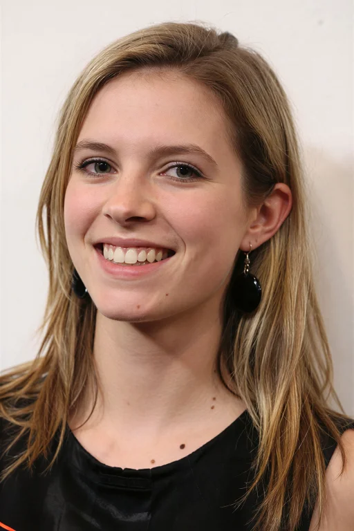 Low Contrast, 1girl, Visible Teeth, Smile, Black Earrings, G...