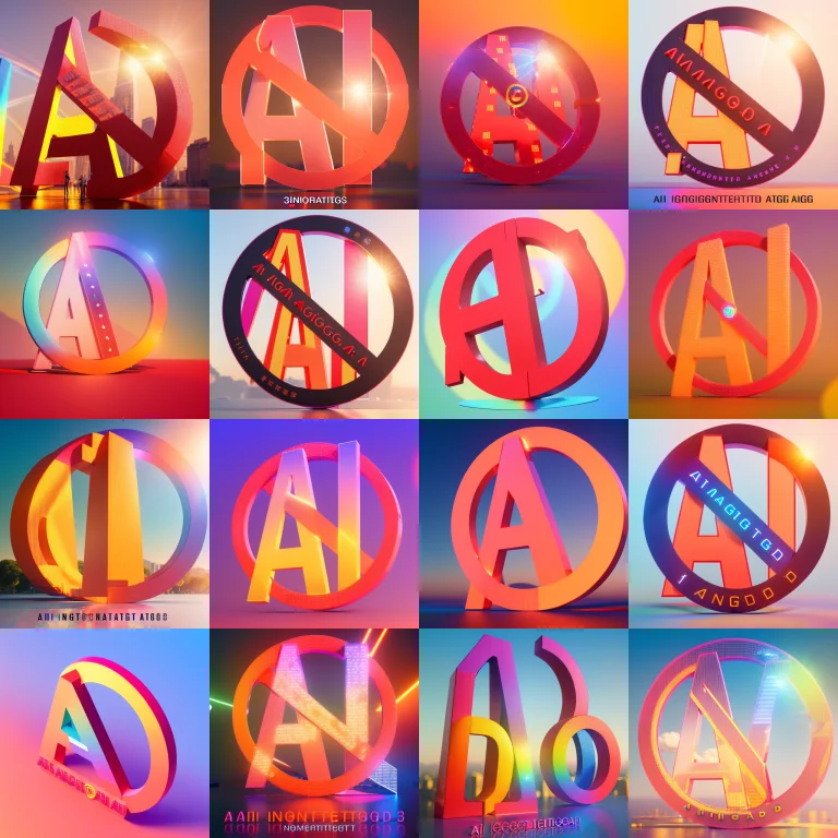 Ai Protest, 3d Logo, Sunshine Rainbows Landscape Background,...