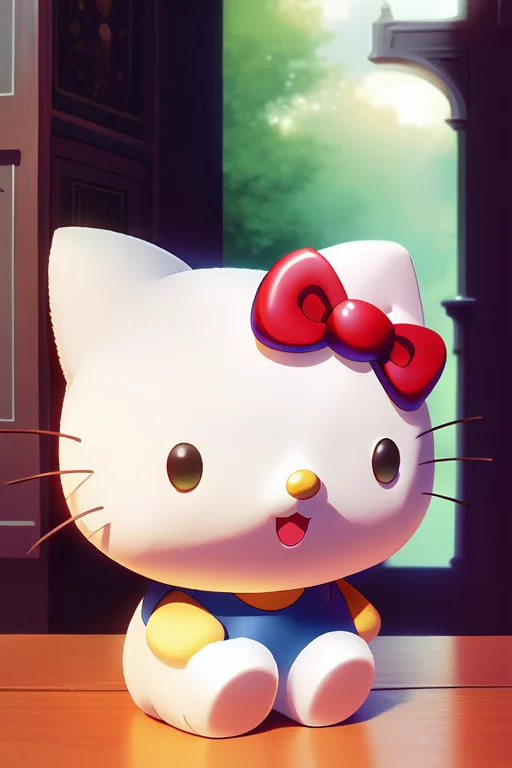 A Plush Toy Of Hllokitty, By James Gurney Greg Rutkowski Pho...