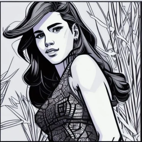 Portrait Of An Attractive Young Lady, Flower Field Backgroun... — Stable Diffusion AI Prompt: Portrait of an attractive young lady, flower field background, (by Jack Kirby:1....