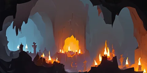 A Dark Cavernous Cave Lit By Torches And Sconces 512paintsty... — Stable Diffusion AI Prompt: a dark cavernous cave lit by torches and sconces 512PaintStyle3-Light