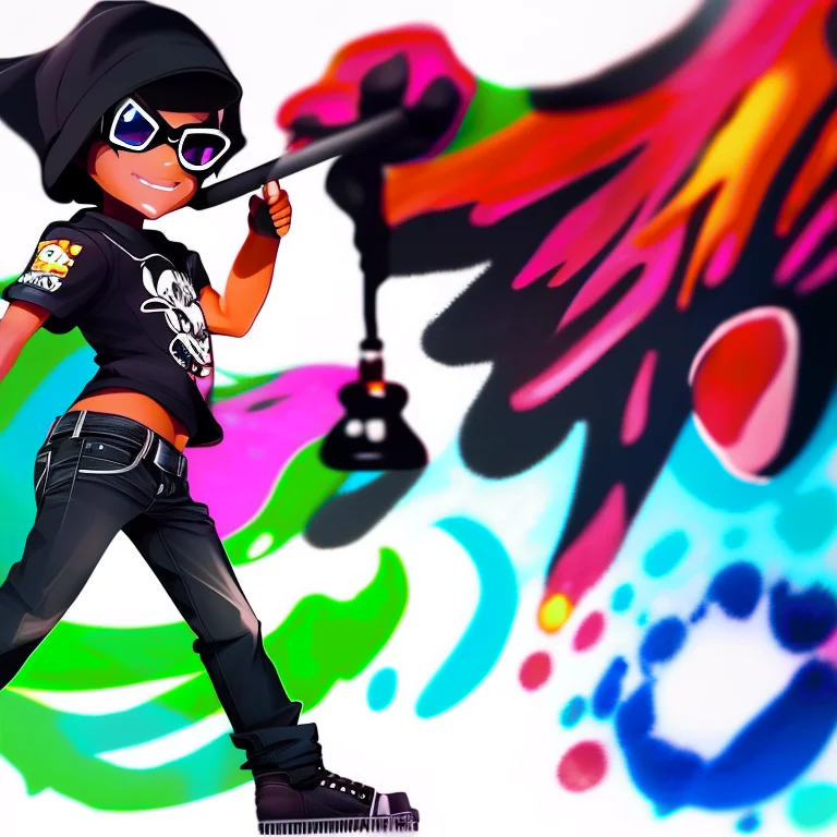 Inksplat768 An African American Black Boy With Tanned Dark B...