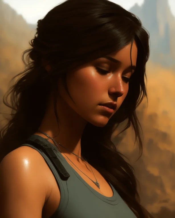 A Close-up Portrait Of A Cute Young Newlaracroftv2, Wearing...