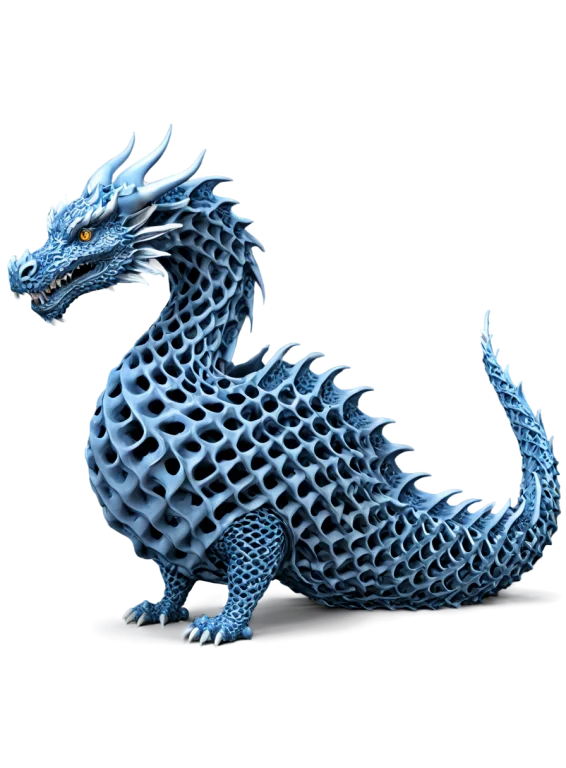 Loragyroidshapemorph-xl0.875 Flying Dragon Made Of Gyroid La...