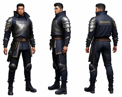 Highly Detailed Full Body Of Character Turnaround Of A Cyber... — Stable Diffusion AI Prompt: highly detailed Full body of character (((turnaround))) of a cyberpunk male Asia...