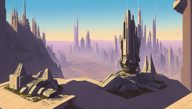 Art By Syd Mead, Sharper Details, Chromatic Aberration, City...