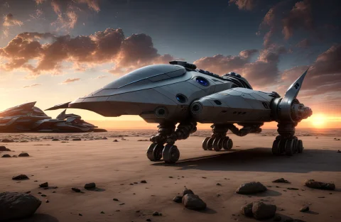 Dvmech Style, Future Spaceship, Stargate Atlantis, Wide Angl... — Stable Diffusion AI Prompt: +dvMech style, future spaceship, stargate atlantis, wide angle, 24mm, f1.8, clos...