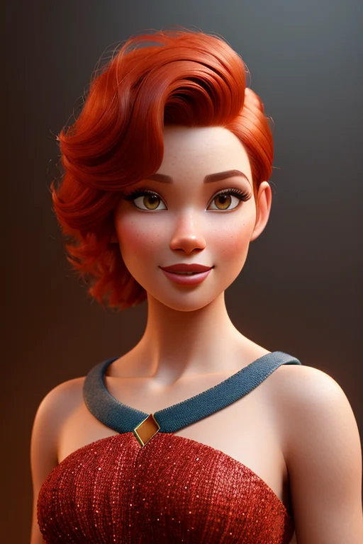 Pixarstyle1.25 A Waist-length Portrait Of A Beautiful Beauty...