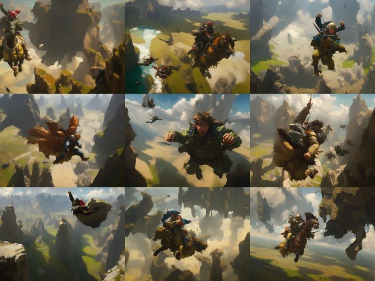 Single Solo Skydiver By Laxpeintv2-sd2, Overhead View Of Eng...