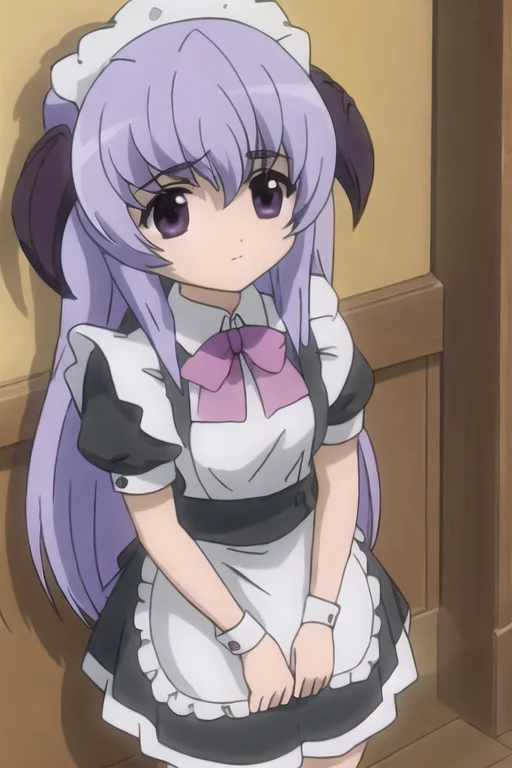 Maid,maidheadress, Skirt,1girl, Solo, Longhair, Purpleeyes,...