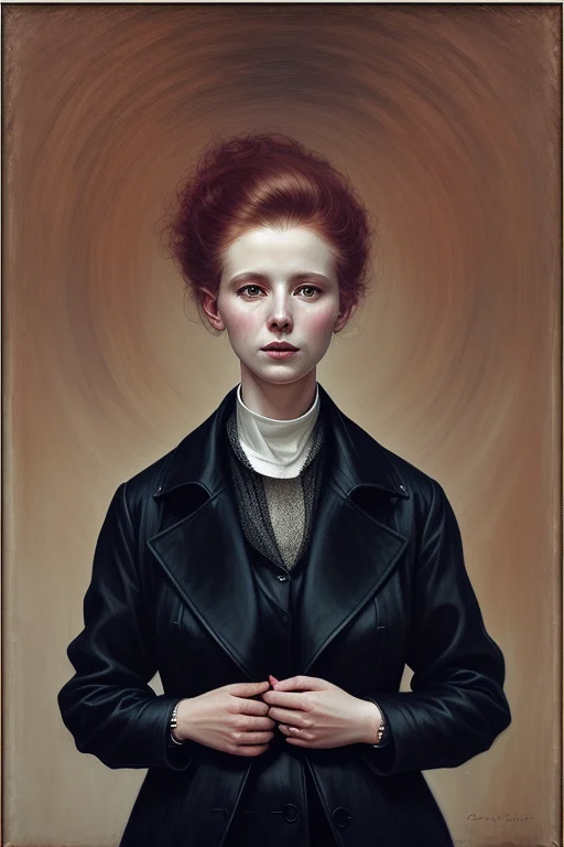 A Woman With Black Coat,art