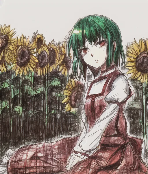 1girl1.2, Kazami Yuuka1.4, Green Hair, Touhou, Madziowap, Dr...