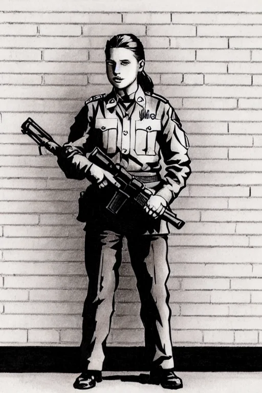 Therpgchargenesafart 1girl Holding A Gun In A Uniform In Fro...