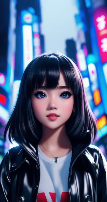 Masterpiece, Best Quality, Half Body Portrait, Night City, 1...