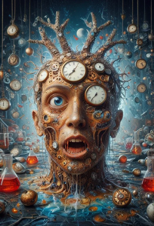 Create A Haunting Horror Art Piece In The Style Of Salvador...