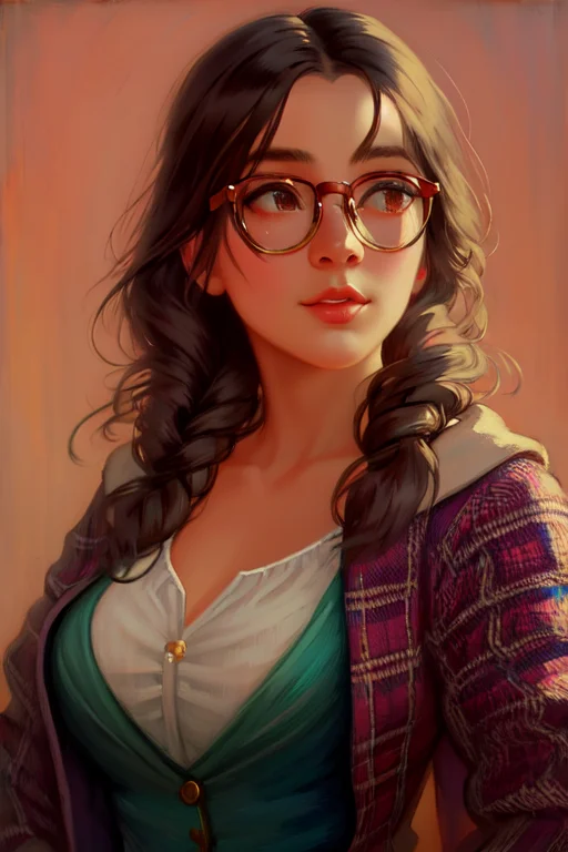 A Beautiful Portrait Of Juliachang Wearing Glasses In A Whim...