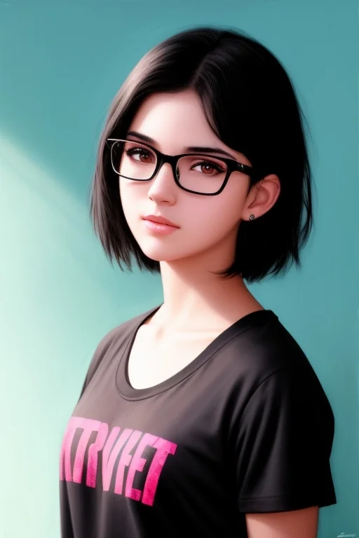 Facial Portrait Of A Cute Teenage Girl, Brazilian, Pale Skin...