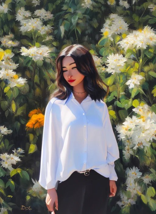 Art By Samdoesarts Style, Girl, Solo, Shirt, Looking At You,...