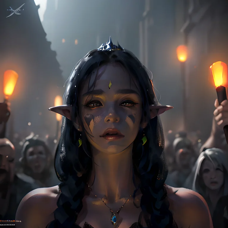Wlop,dalcefo,realistic,painting,darkness,princess,orc Crowd,...